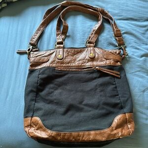 Brown and Black Women's Tote Bag